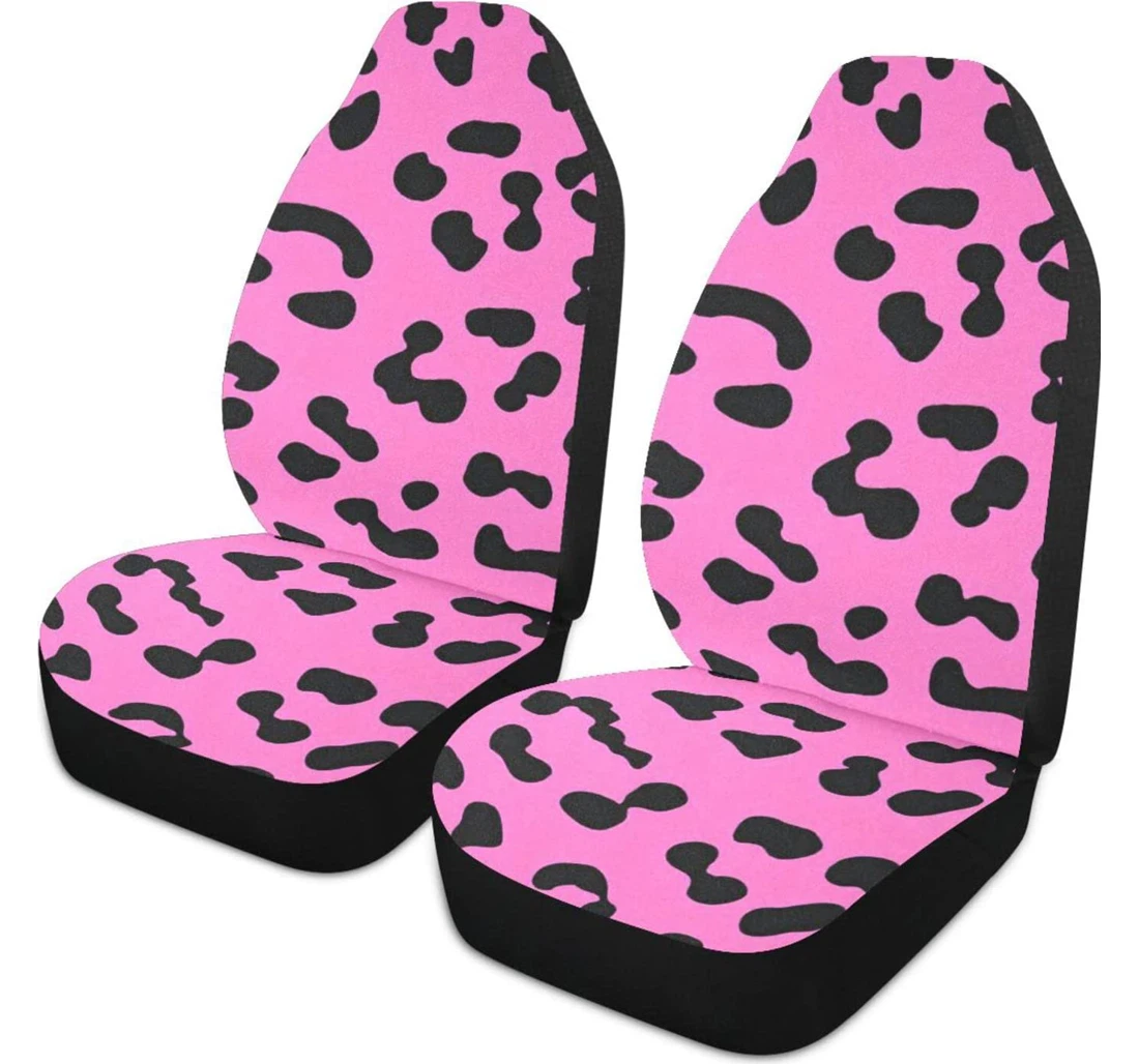 Pink Wild Leopard Universal Front Car Seat Cover