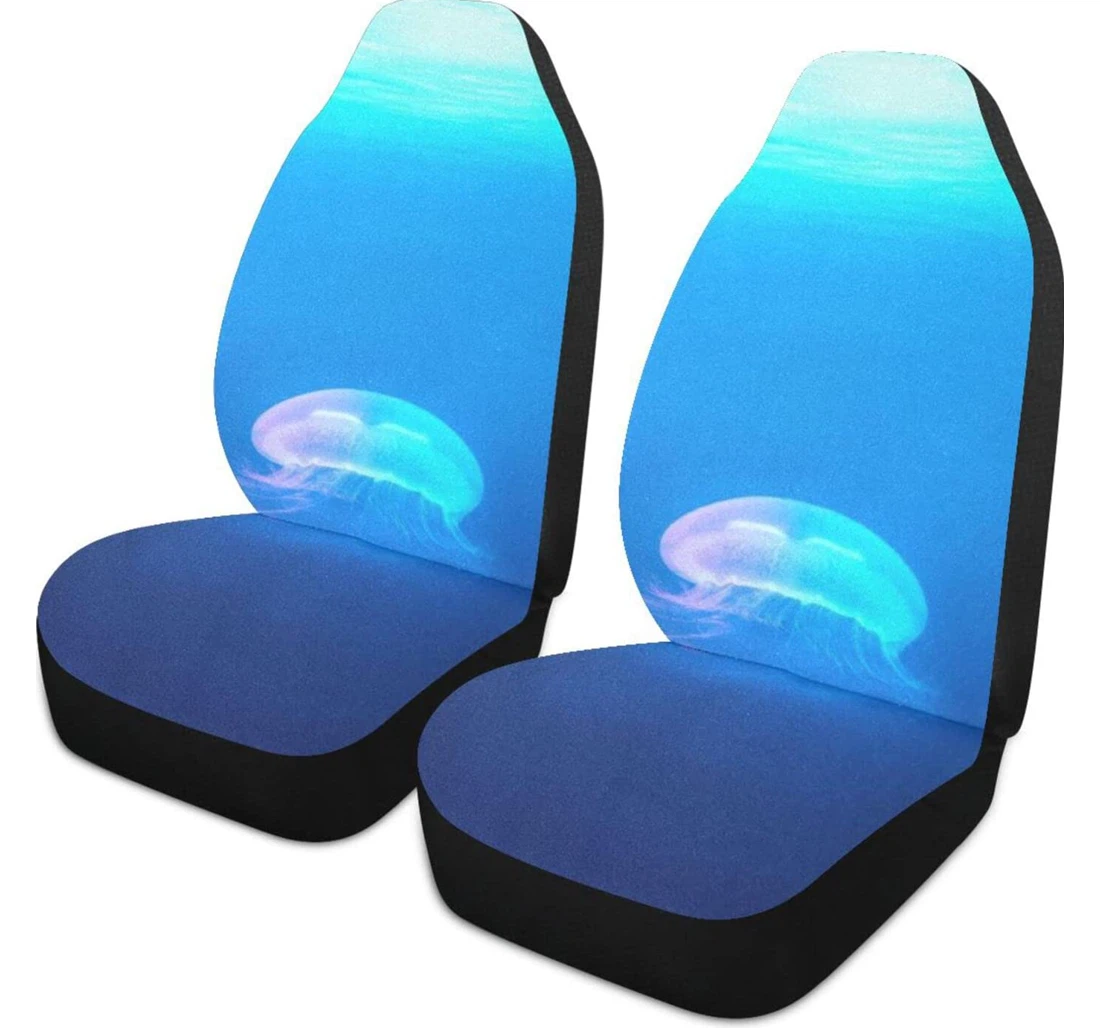 Blue Ocean Jellyfish Universal Front Car Seat Cover