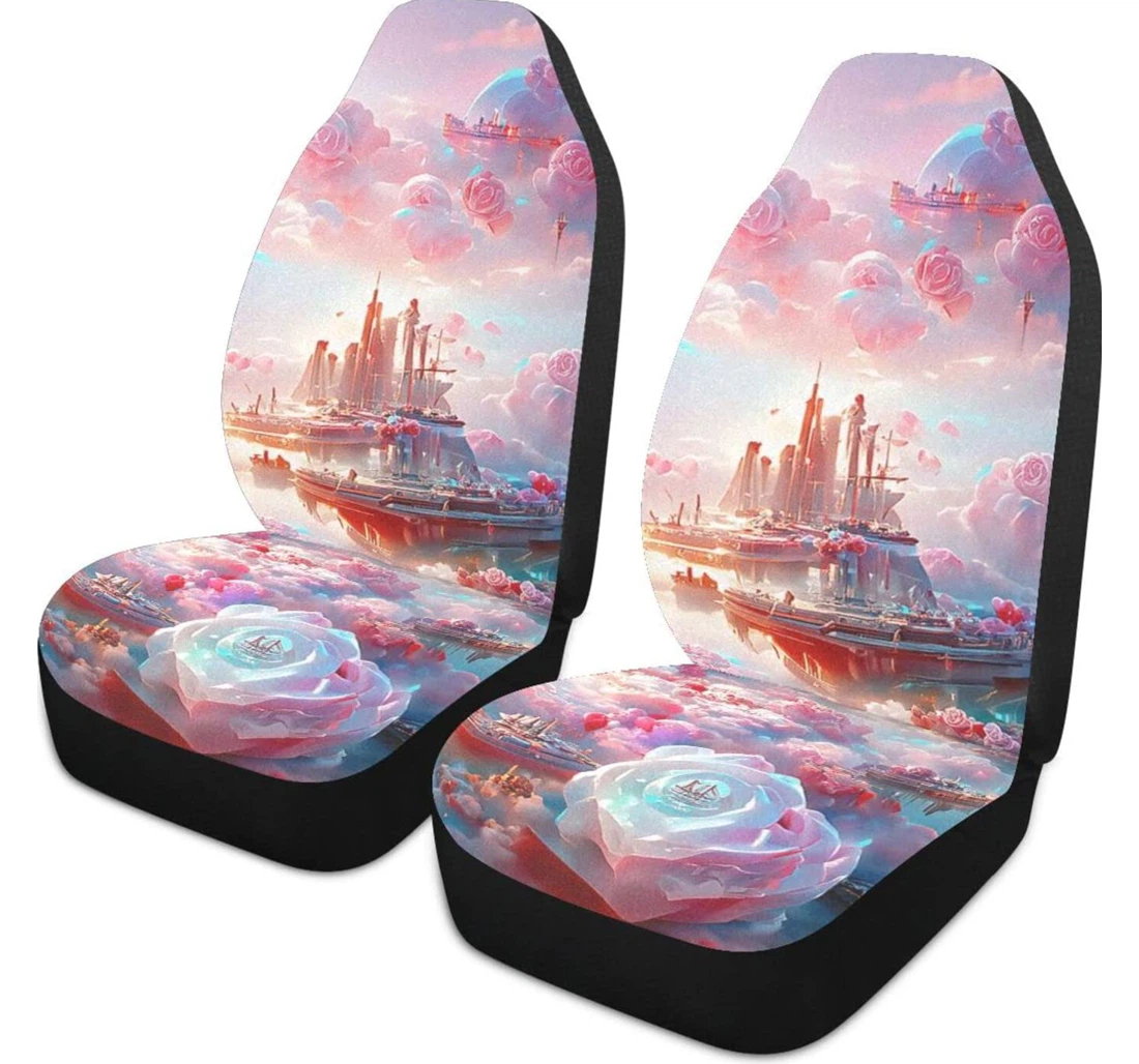 Aurora Of Love On Rosearose Clouds Ships In The Skys Tru Universal Front Car Seat Cover