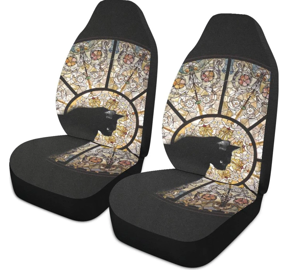 Mandalas Cat Universal Front Car Seat Cover