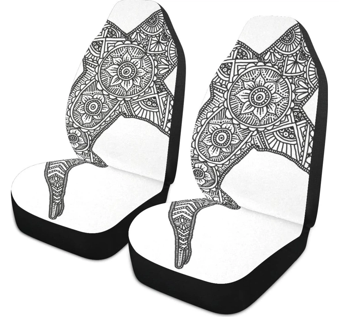 Cashew Flower Shark Universal Front Car Seat Cover
