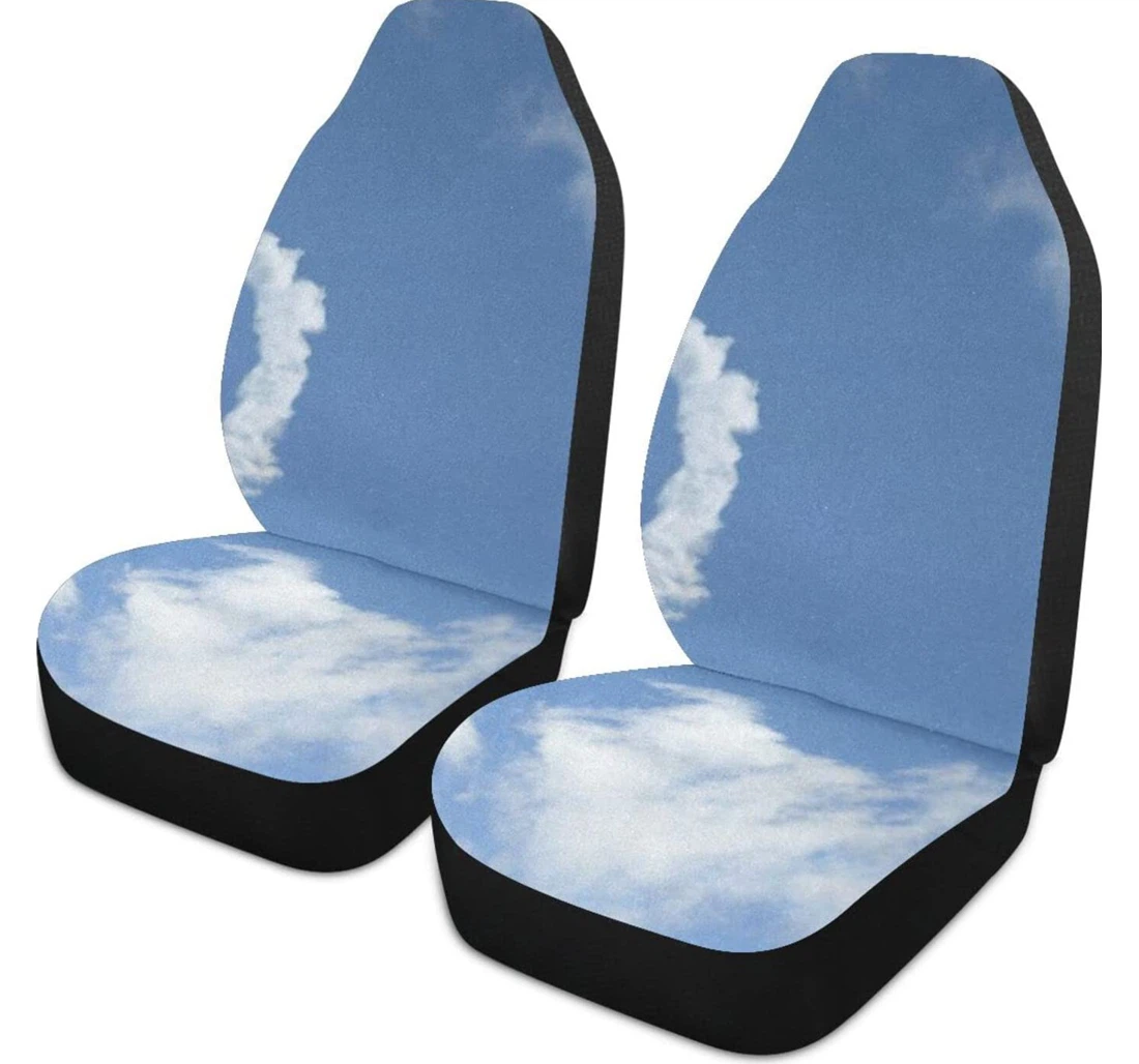 Red Heart-shaped Universal Front Car Seat Cover