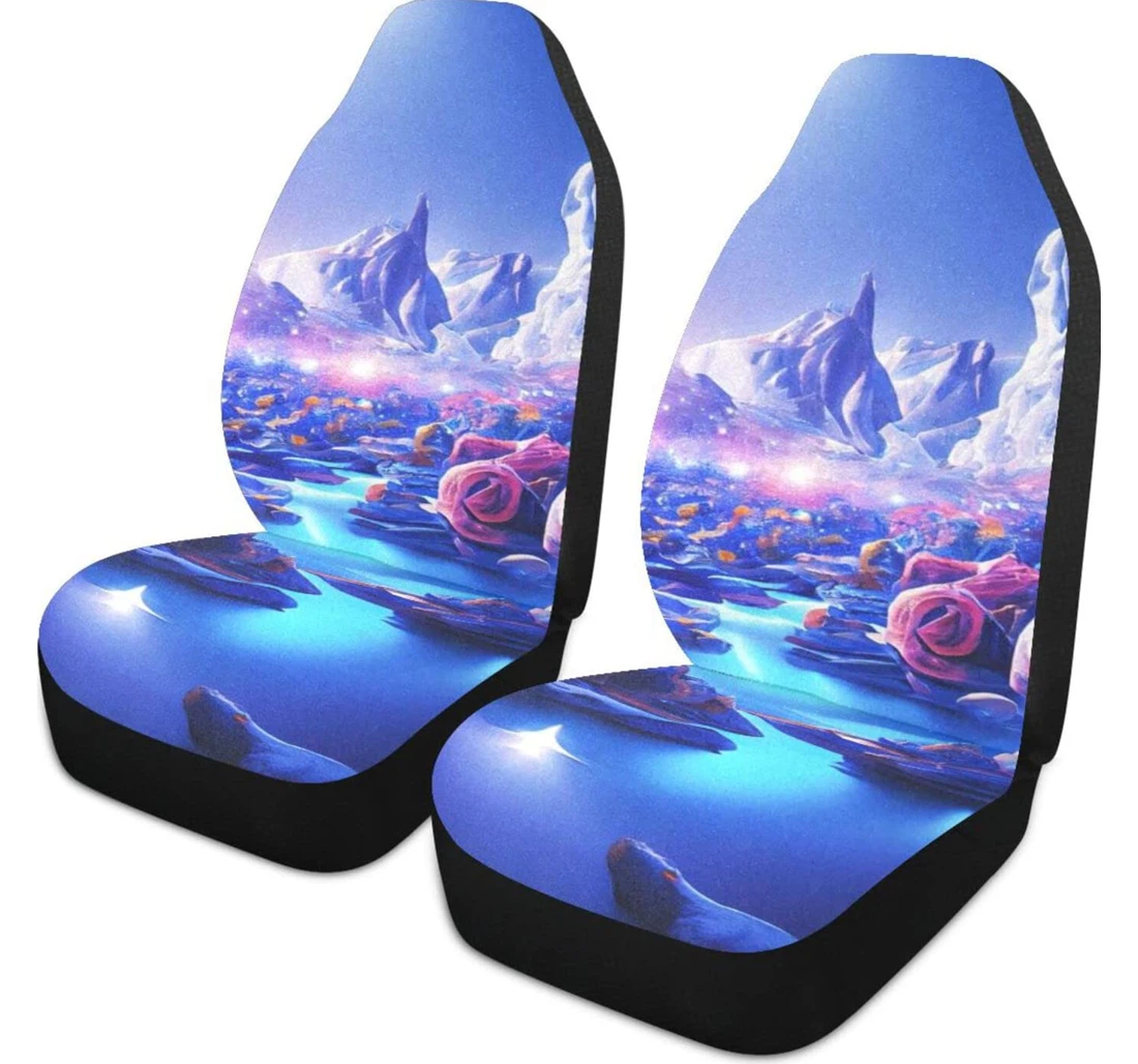Rose Glacier River Universal Front Car Seat Cover