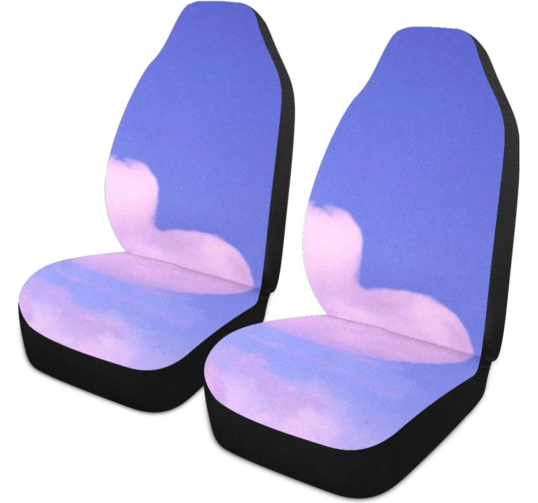 Red Heart-shaped Universal Front Car Seat Cover