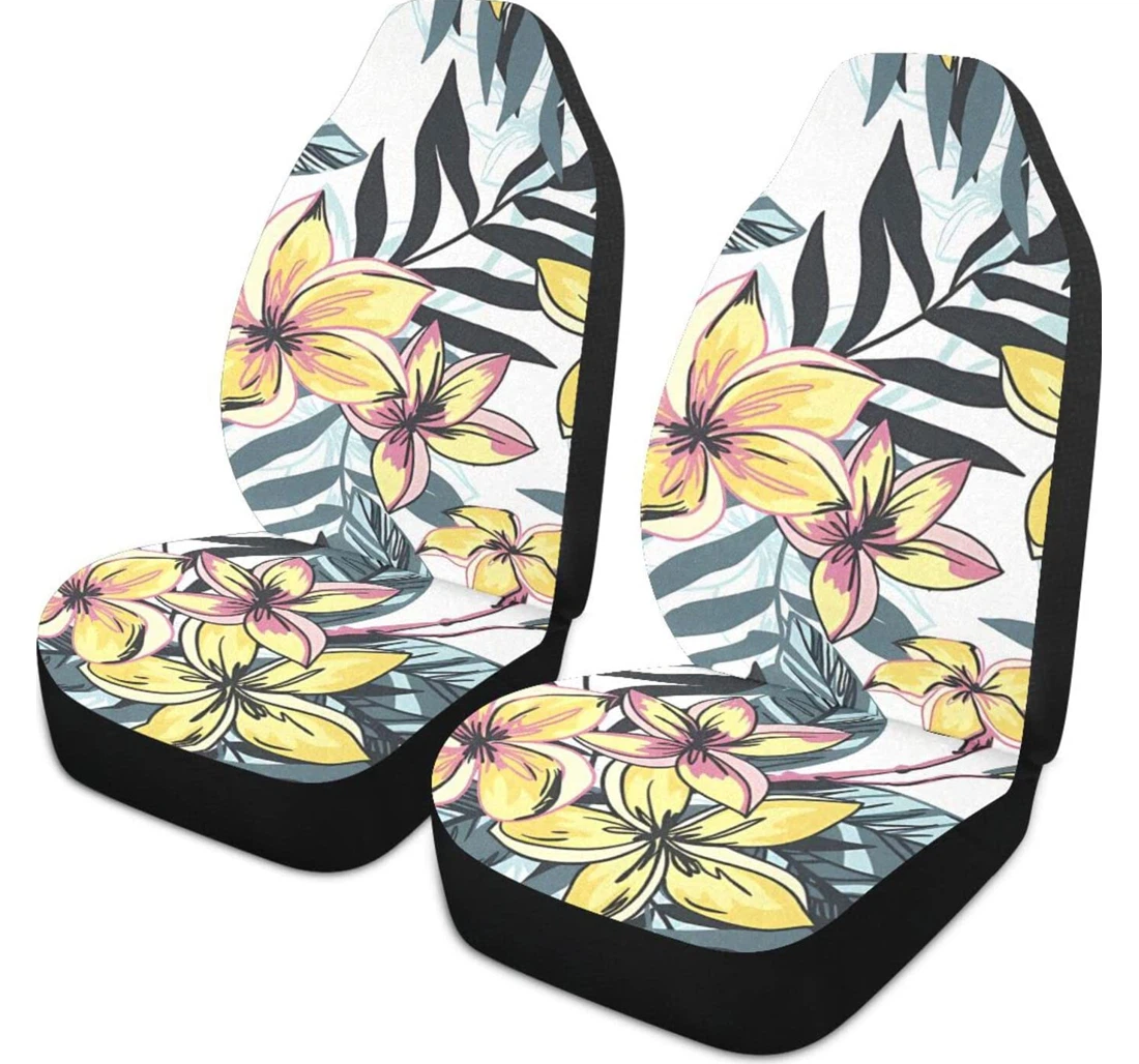 Yellow Flower Background Universal Front Car Seat Cover