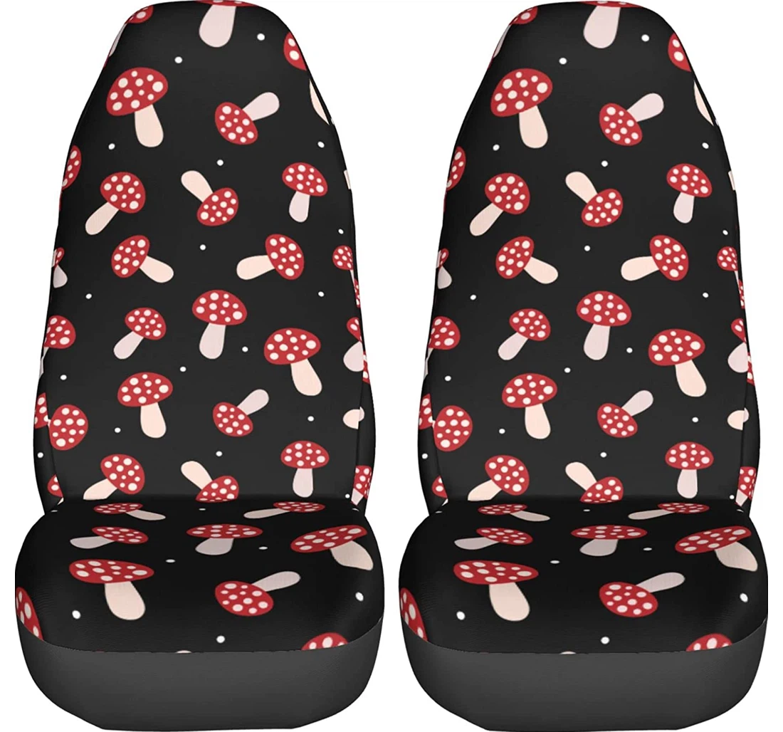 Foruidea Red Mushrooms Trucks Universal Front Car Seat Cover