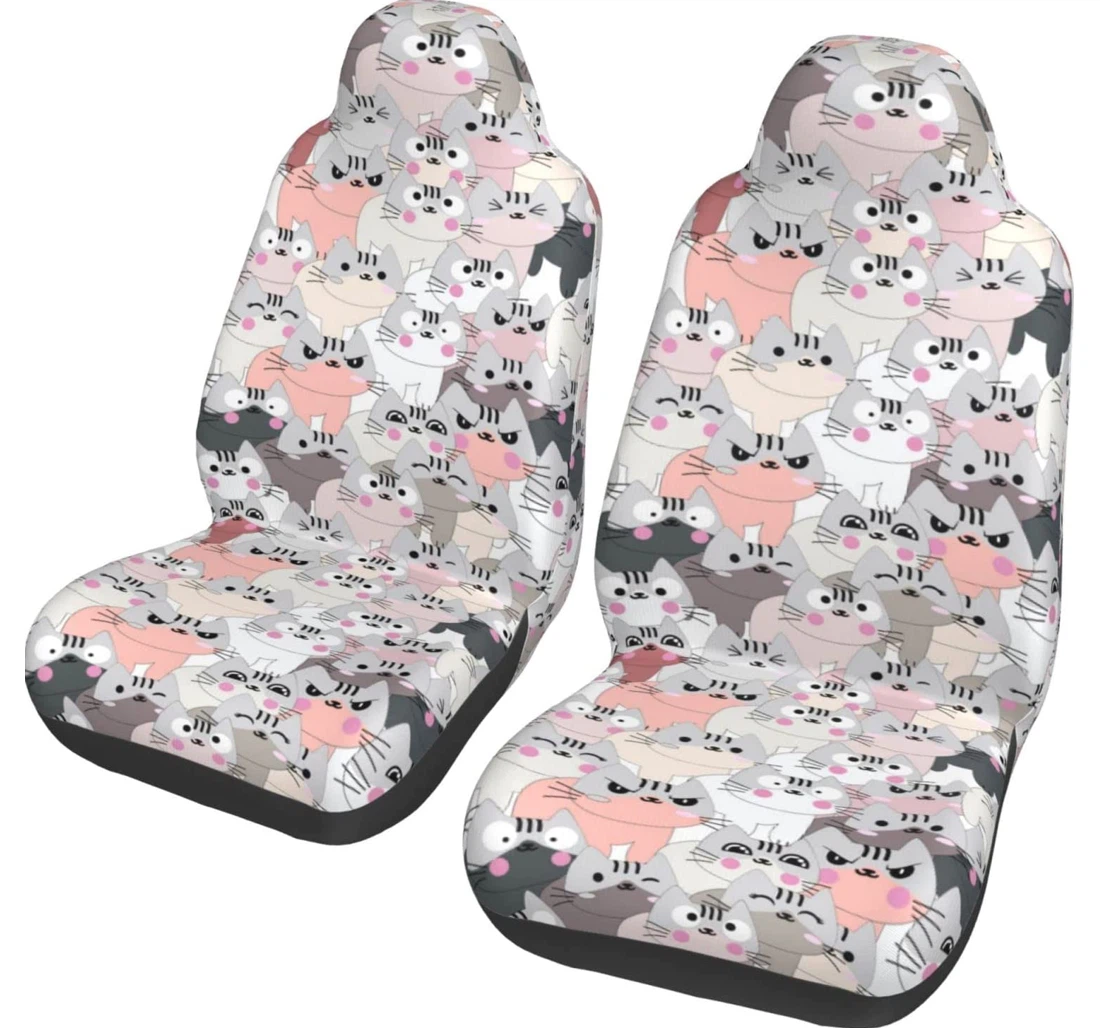 Cat Pattern Universal Front Car Seat Cover