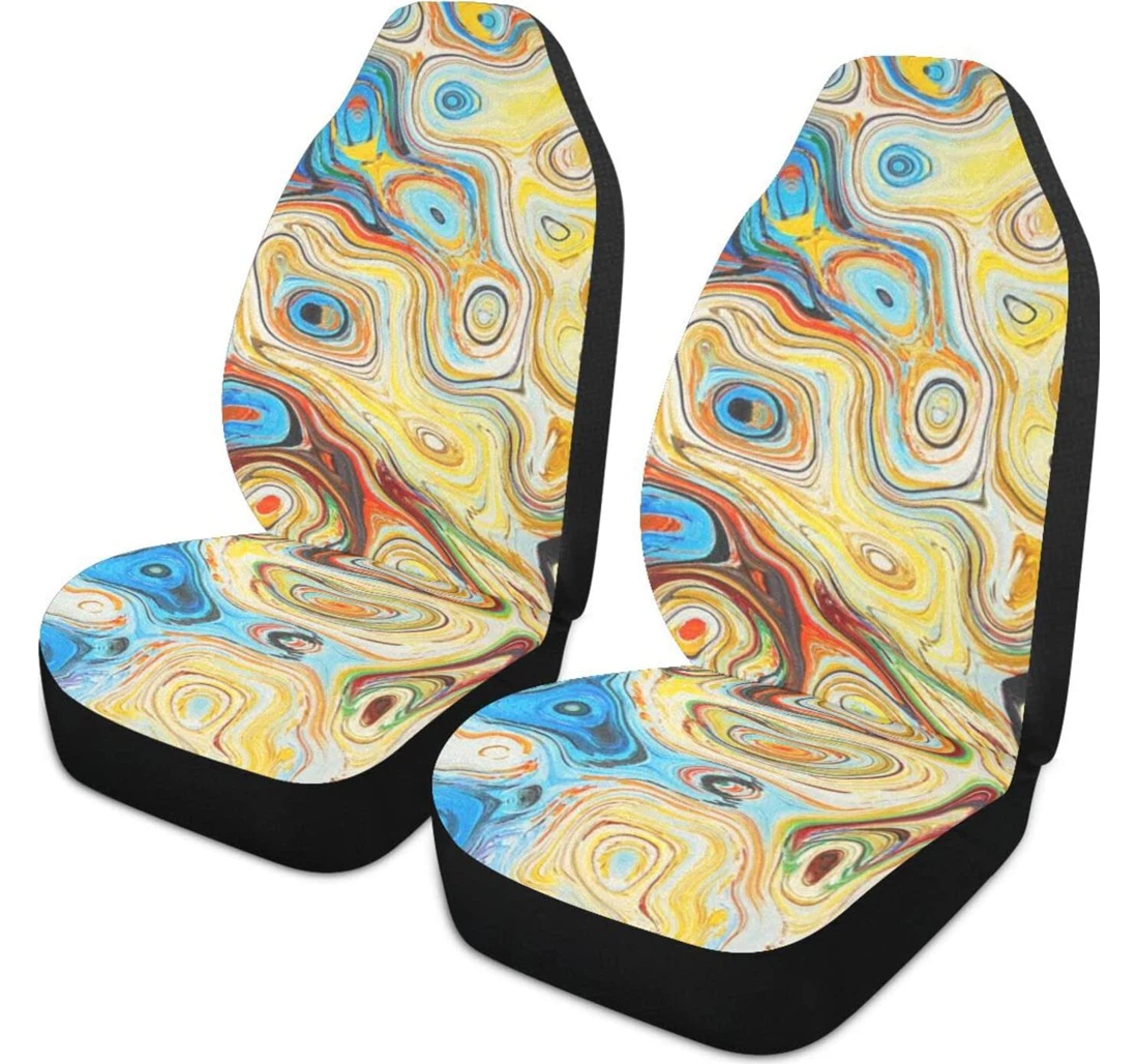 Colorful Abstract Like A Painting Universal Front Car Seat Cover