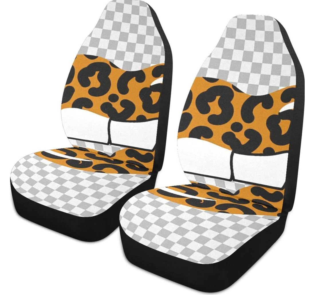 Sexy Leopard Bite Lip Universal Front Car Seat Cover