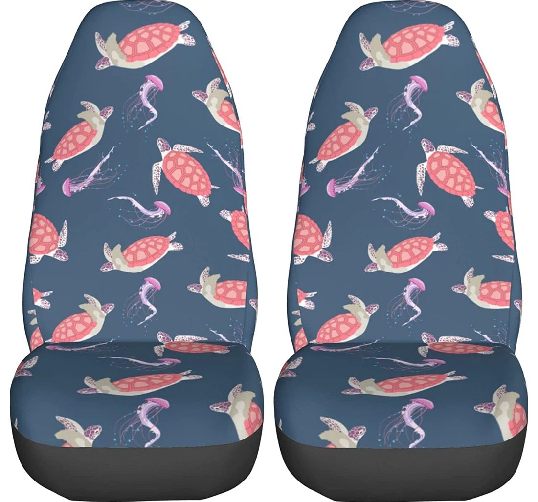 Jellyfish Turtle Universal Front Car Seat Cover