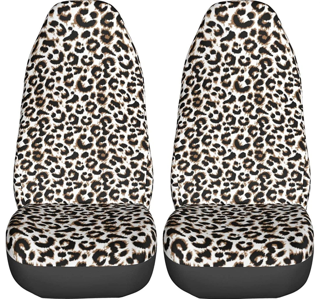Wild Leopard Pattern Universal Front Car Seat Cover