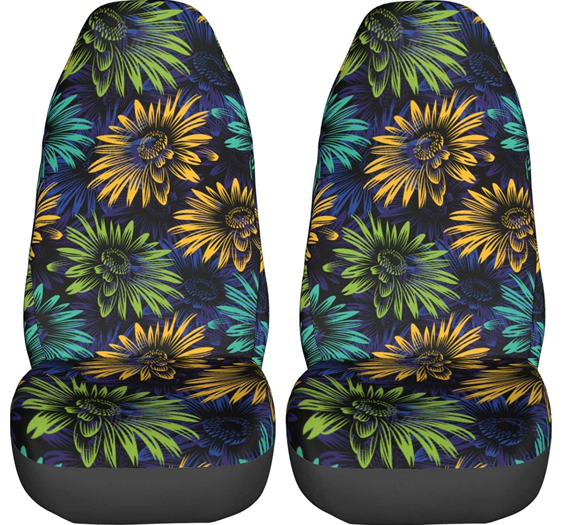 Bright Sunflower Pattern Universal Front Car Seat Cover