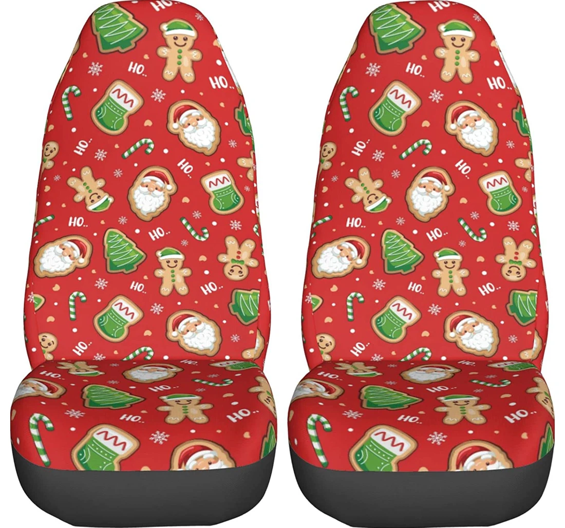 Cute Cartoon Christmas Pattern Universal Front Car Seat Cover