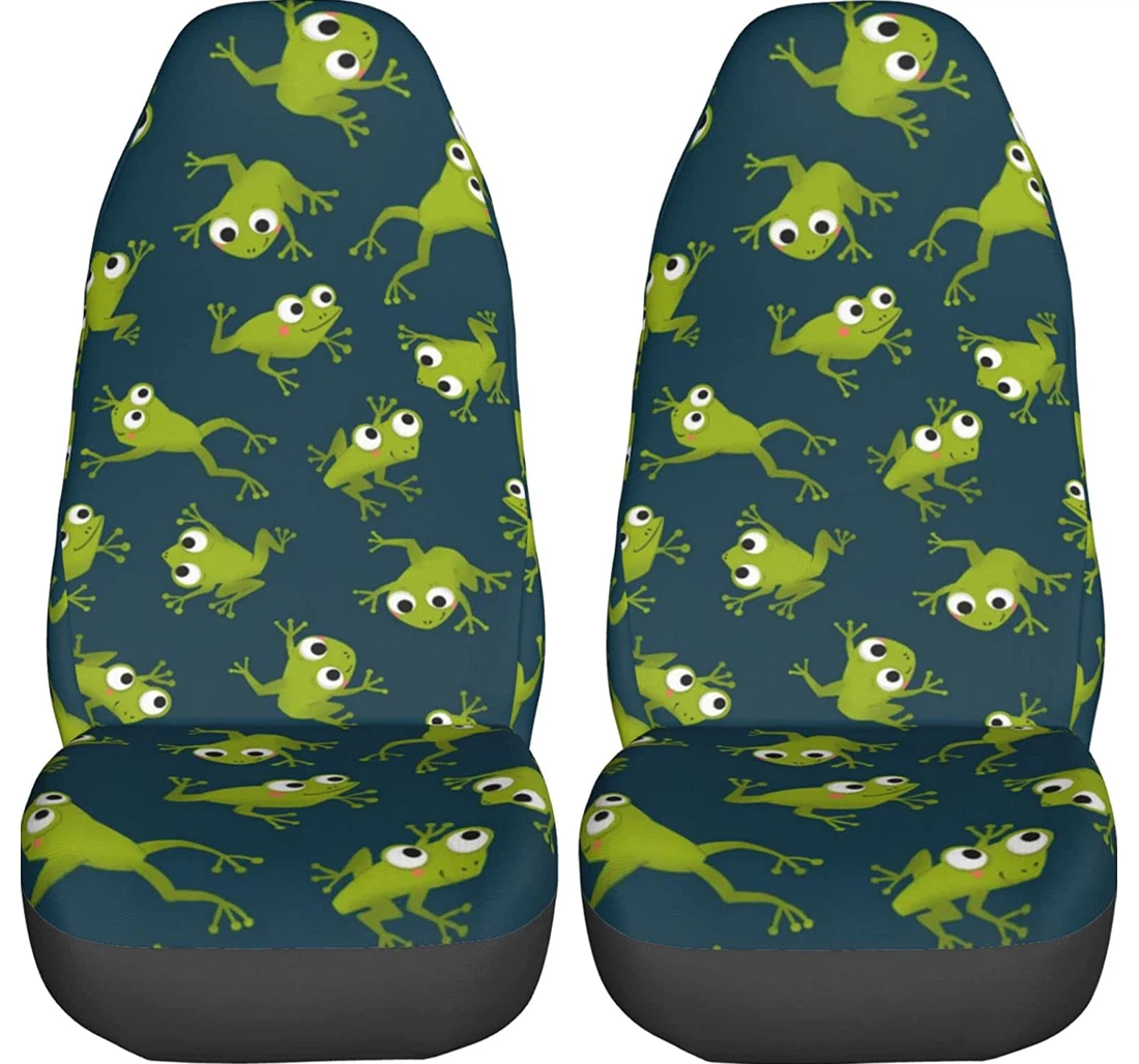 Cute Cartoon Frogs Universal Front Car Seat Cover