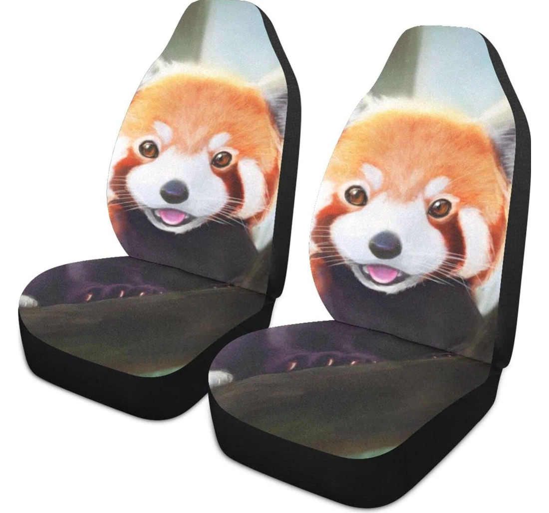 Cute Red Panda Art Universal Front Car Seat Cover