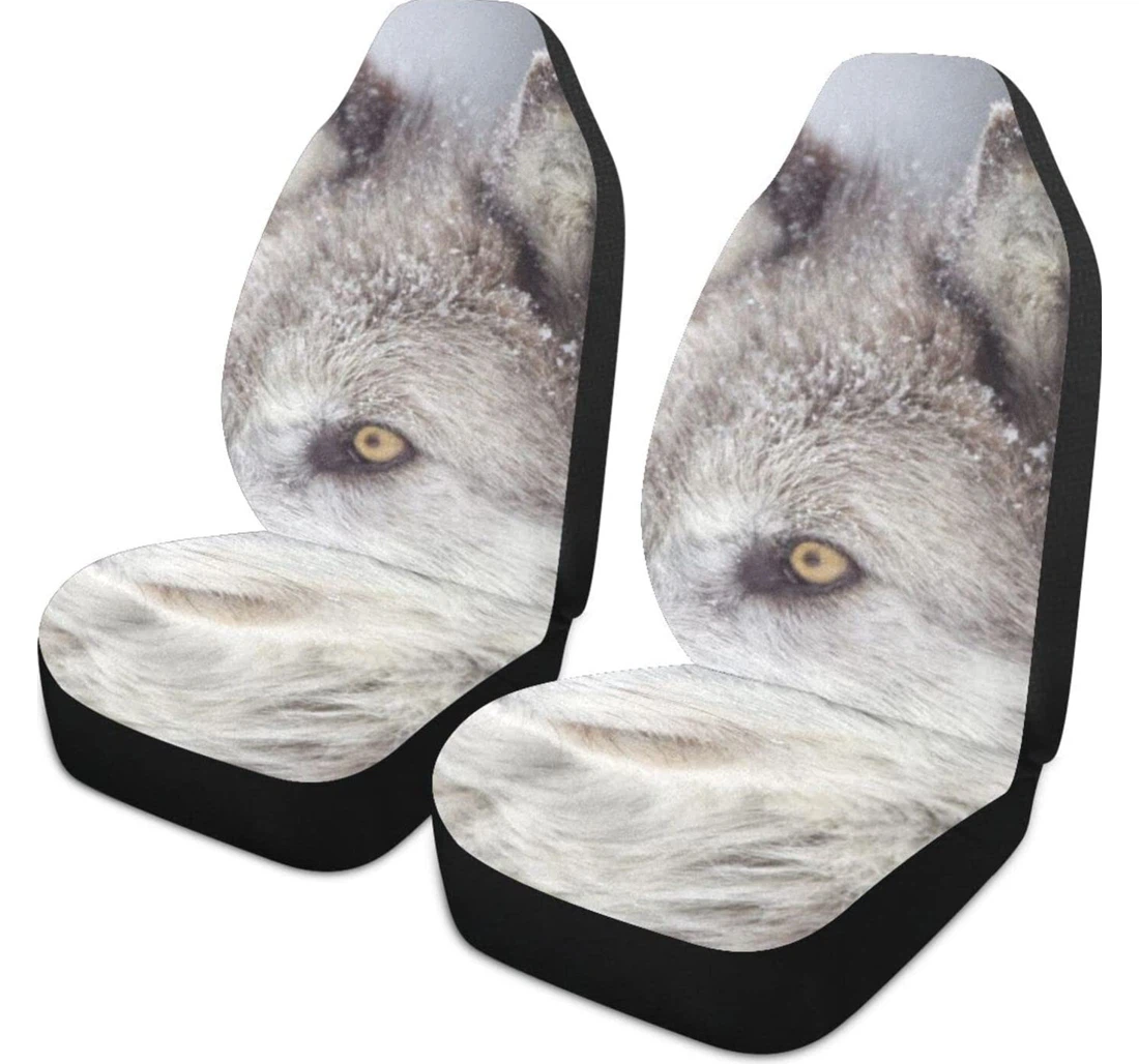 Snow Wolf Universal Front Car Seat Cover