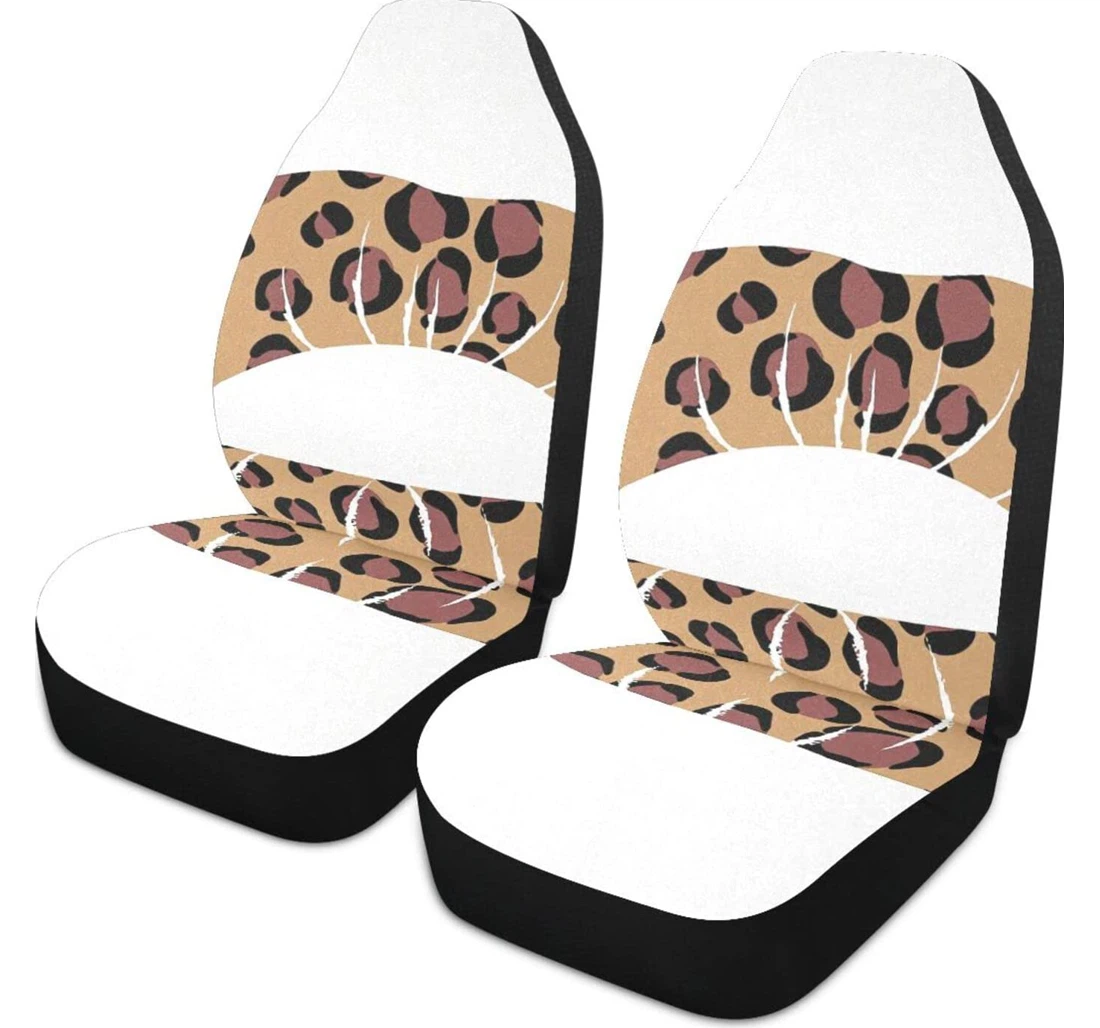 Brown Leopard Lip Universal Front Car Seat Cover