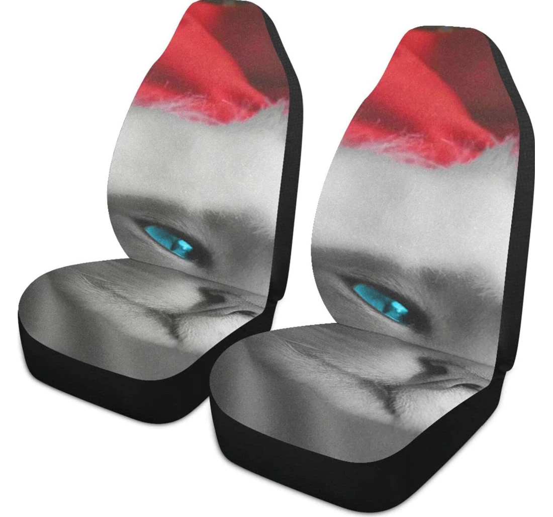 Cats In Christmas Hats Universal Front Car Seat Cover