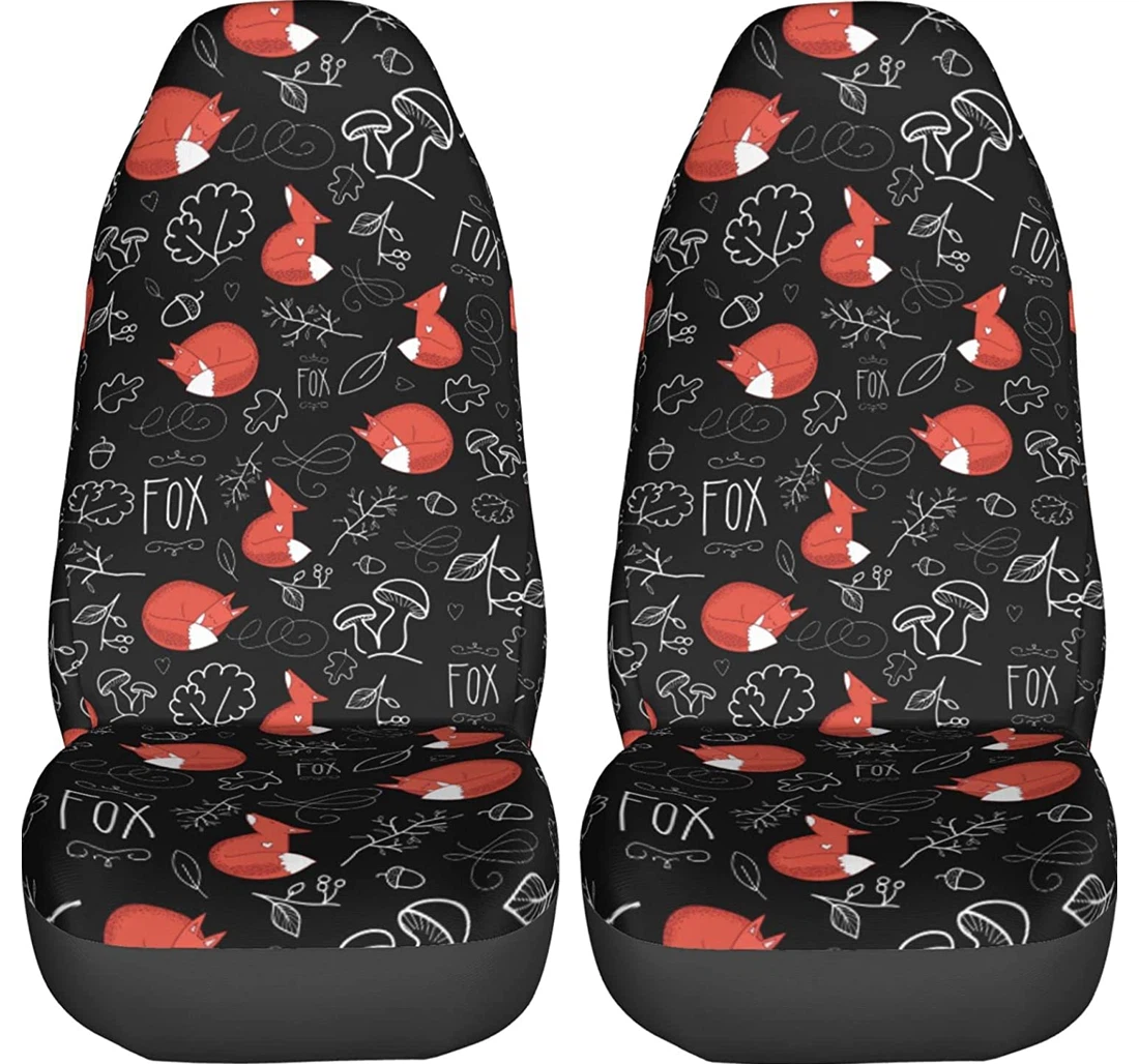 Foruidea Fox Pattern Trucks Universal Front Car Seat Cover