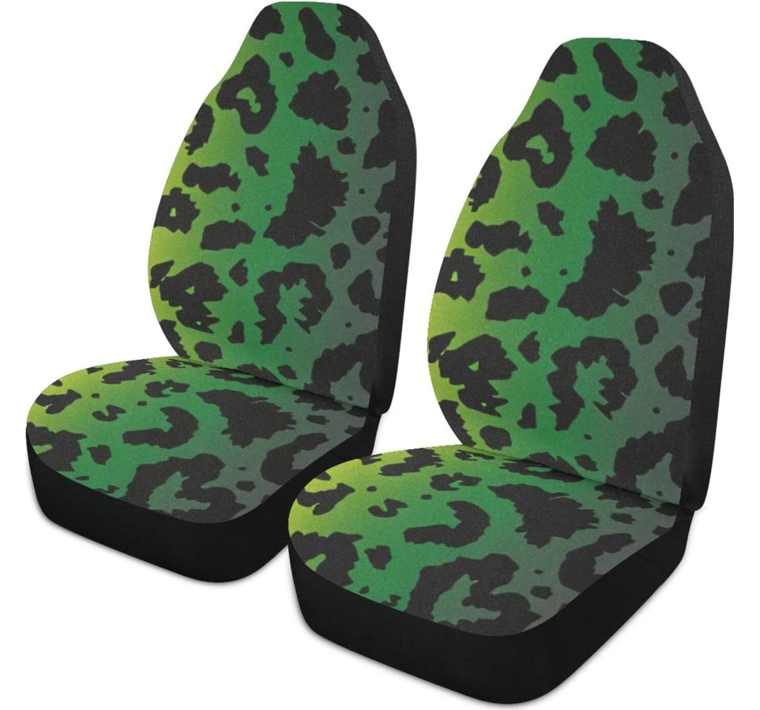 Colored Wild Leopard Background Universal Front Car Seat Cover