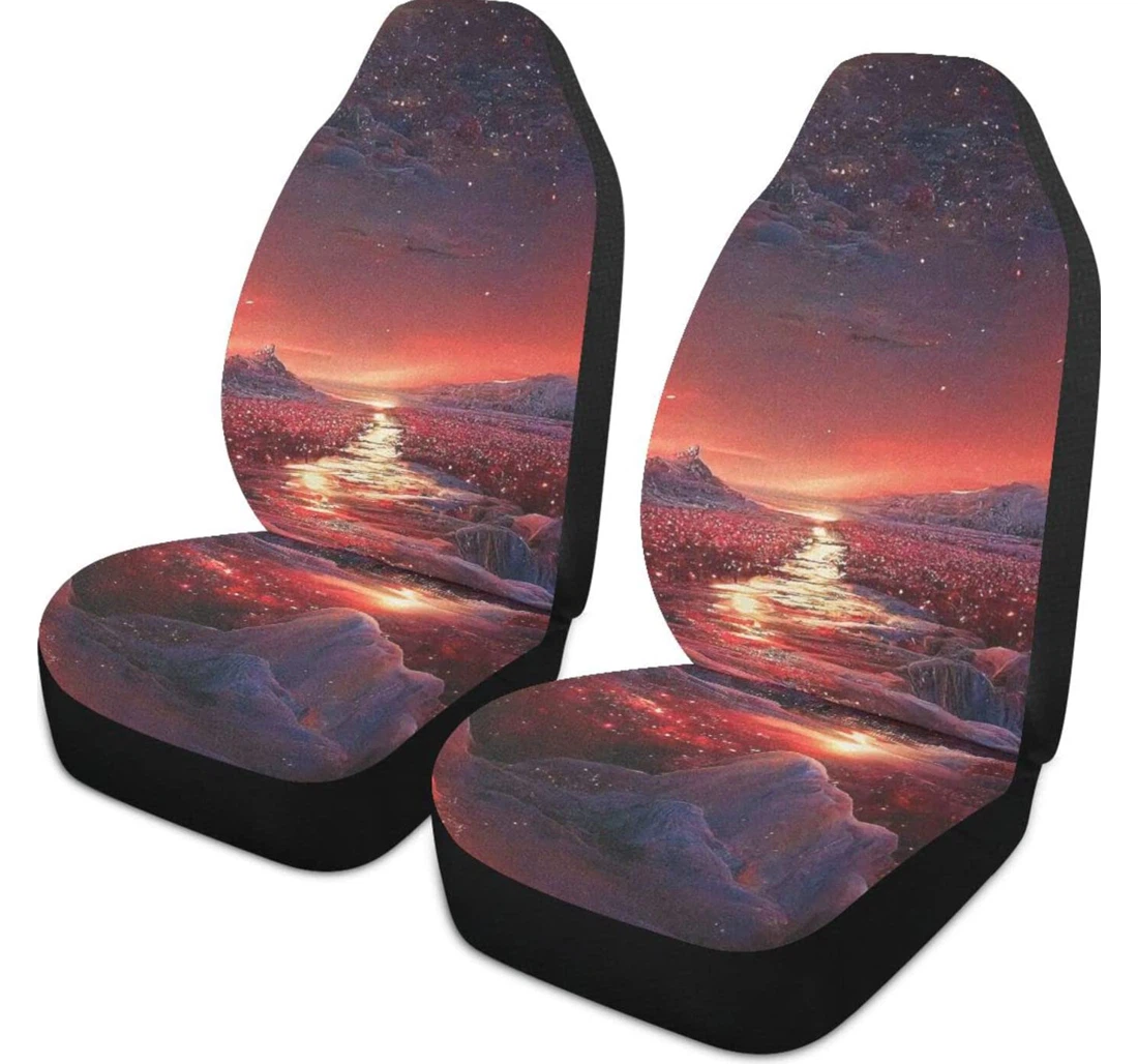 Romantic Red River Universal Front Car Seat Cover