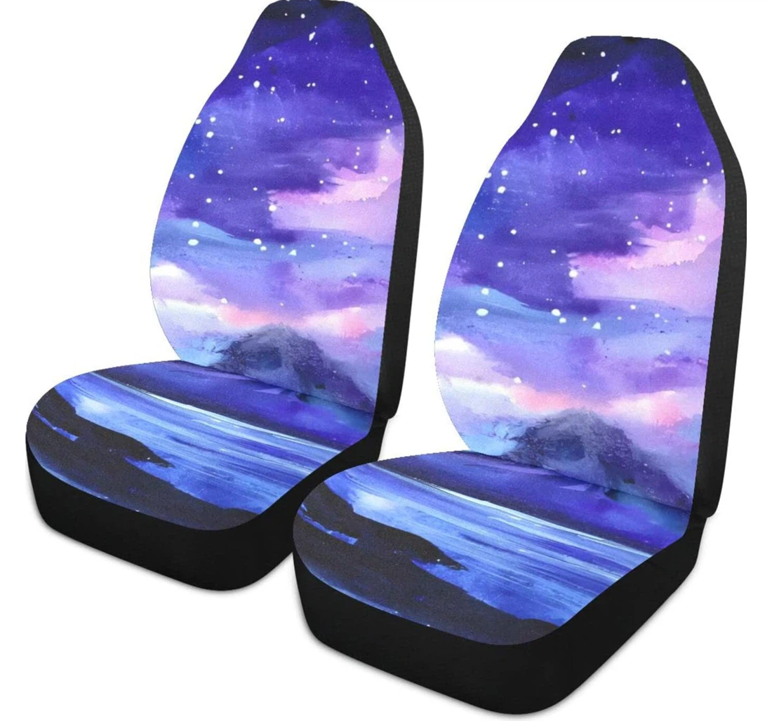 Landscape Galaxy In The Night Sky Universal Front Car Seat Cover