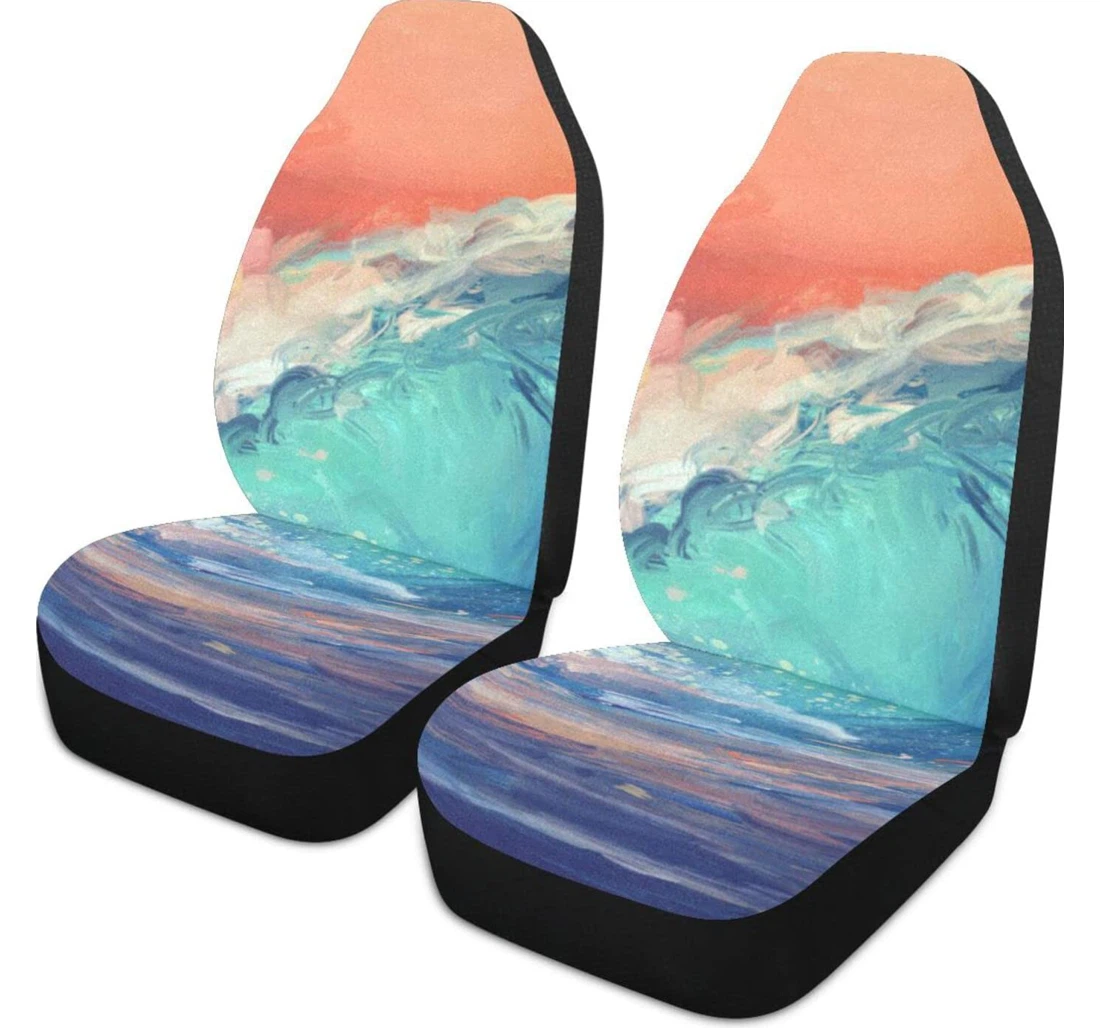 Art Wave Painting Universal Front Car Seat Cover
