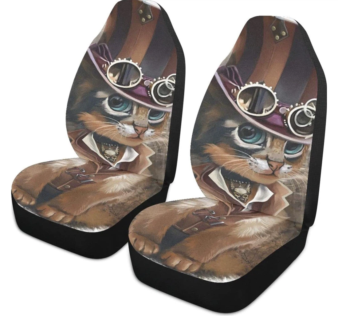 Detective Cat Universal Front Car Seat Cover