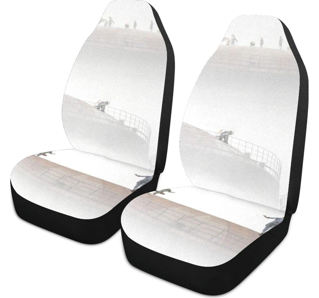 Construction Worker White Universal Front Car Seat Cover