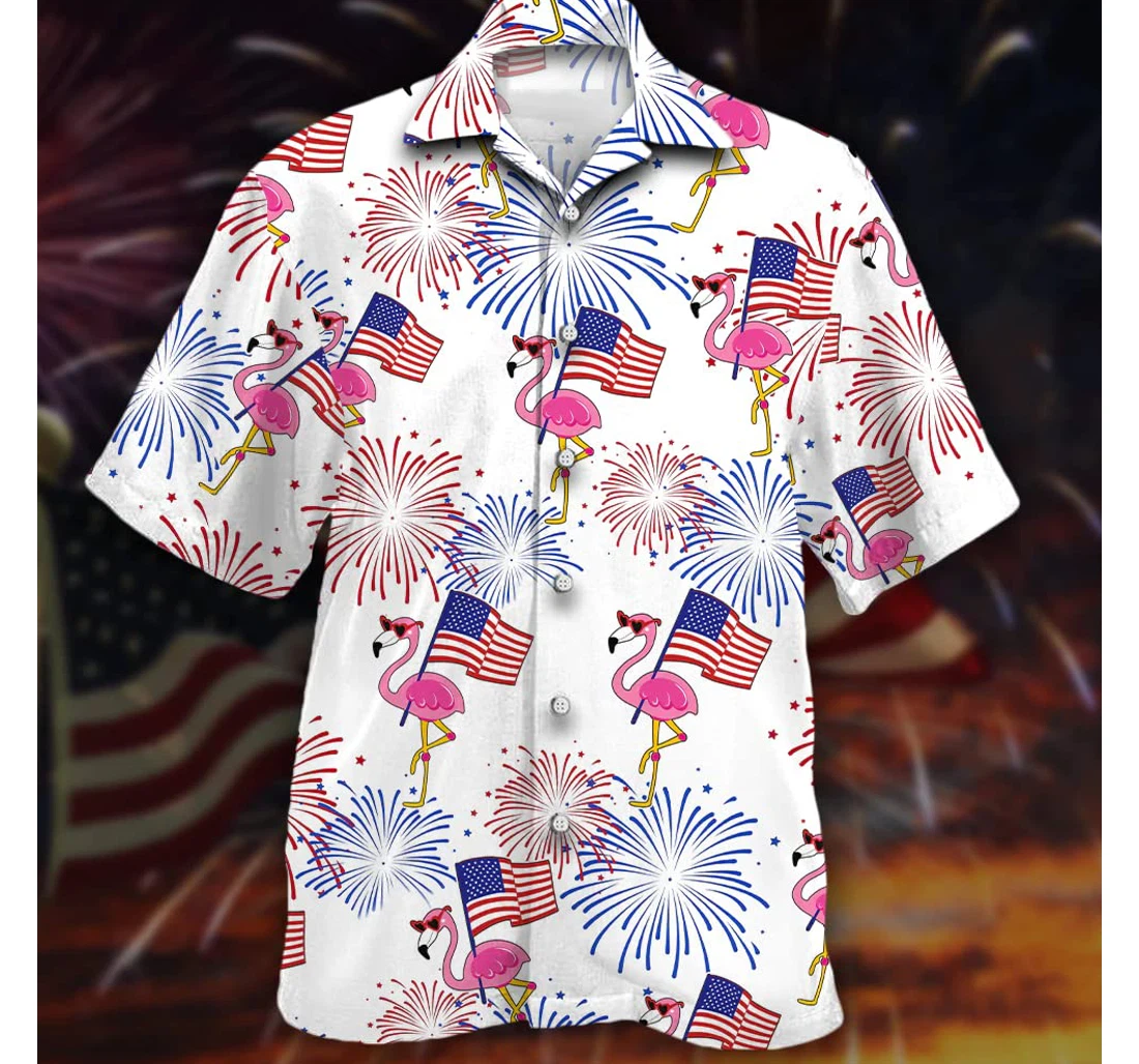 Personalized Flamingo Independence Day Is Coming Y Hawaiian Shirt, Button Up Aloha Shirt For Men, Women