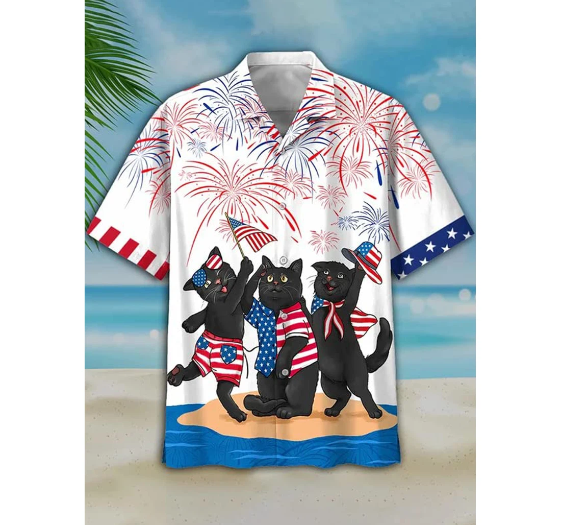 Personalized Independence Day Is Coming Cat Usa Patriotic Y Hawaiian Shirt, Button Up Aloha Shirt For Men, Women