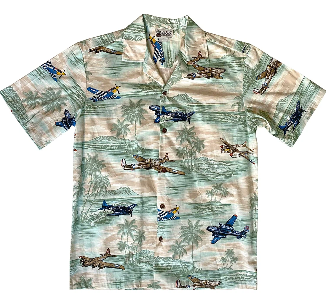 Personalized Vintage Air Power Sagehawaiian Made In B Hawaiian Shirt, Button Up Aloha Shirt For Men, Women
