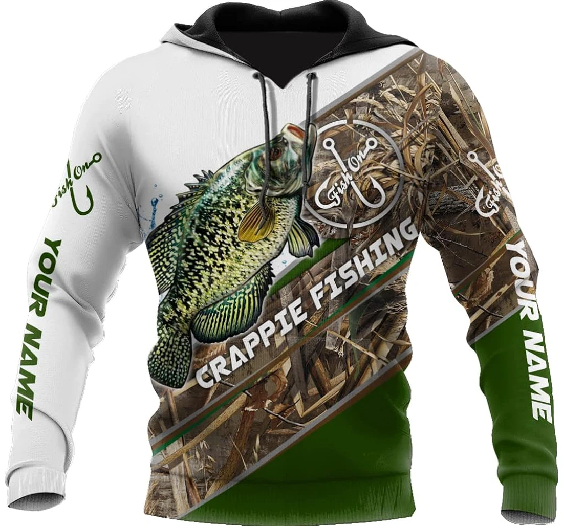 Custom Name Crappie Fishing Camo Up Hd - 3D Printed Pullover Hoodie - All  Star Shirt