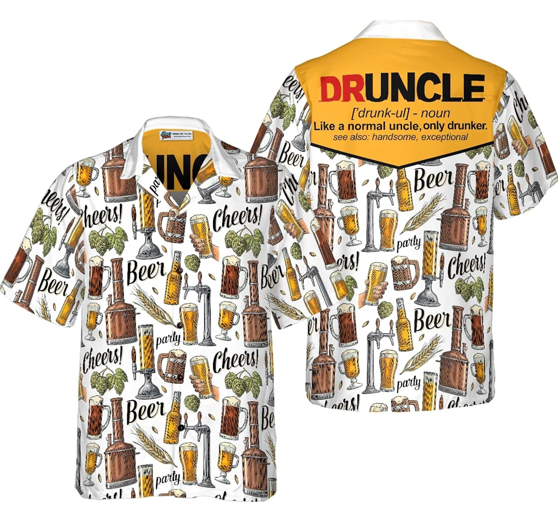 Personalized Druncle Multicolor Hawaiian Shirt, Button Up Aloha Shirt For Men, Women