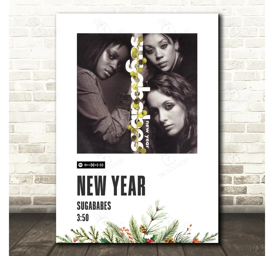 Poster, Canvas - Sugababes New Year Single Polaroid Vintage Music Lyrics Print Framed Wall Art