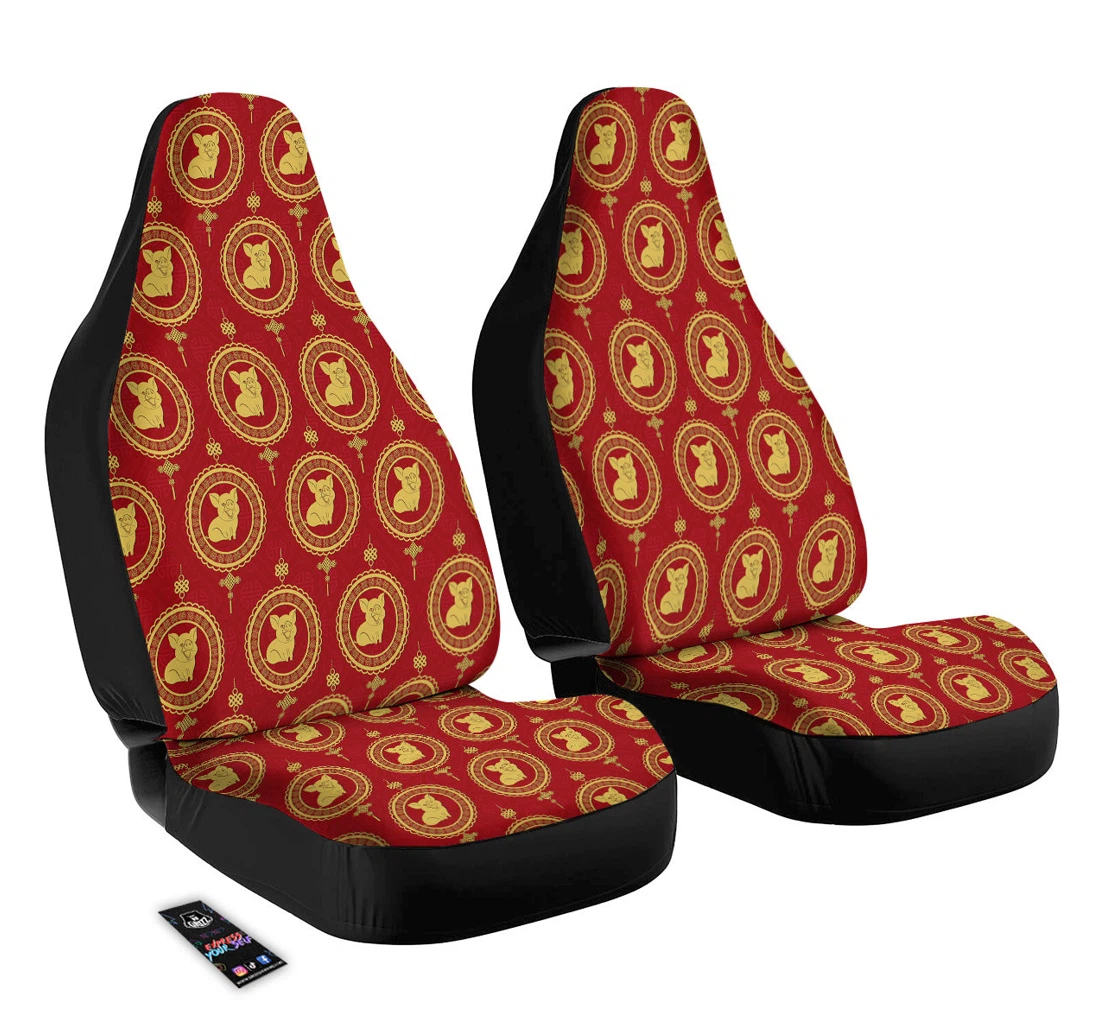 Personalized Pig Chinese New Year Pattern Universal Front Car Seat Cover