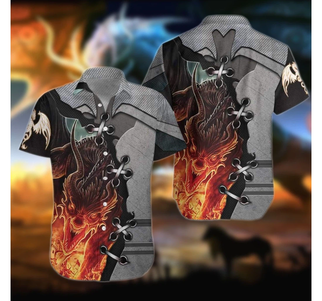 Personalized Tattoo And Dungeon Dragon Hawaiian Shirt, Button Up Aloha Shirt For Men, Women