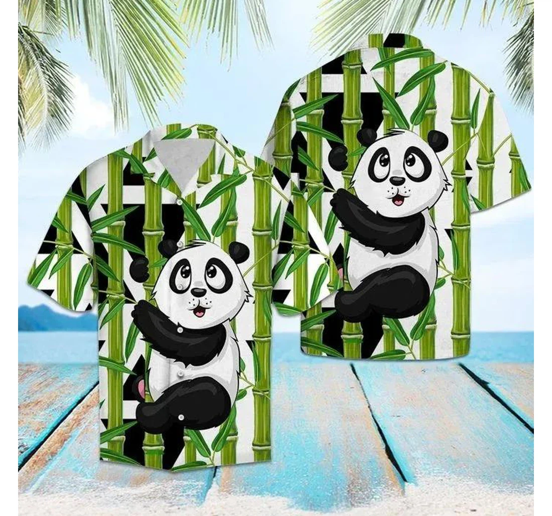 Personalized Panda Bamboo Hawaiian Shirt, Button Up Aloha Shirt For Men, Women