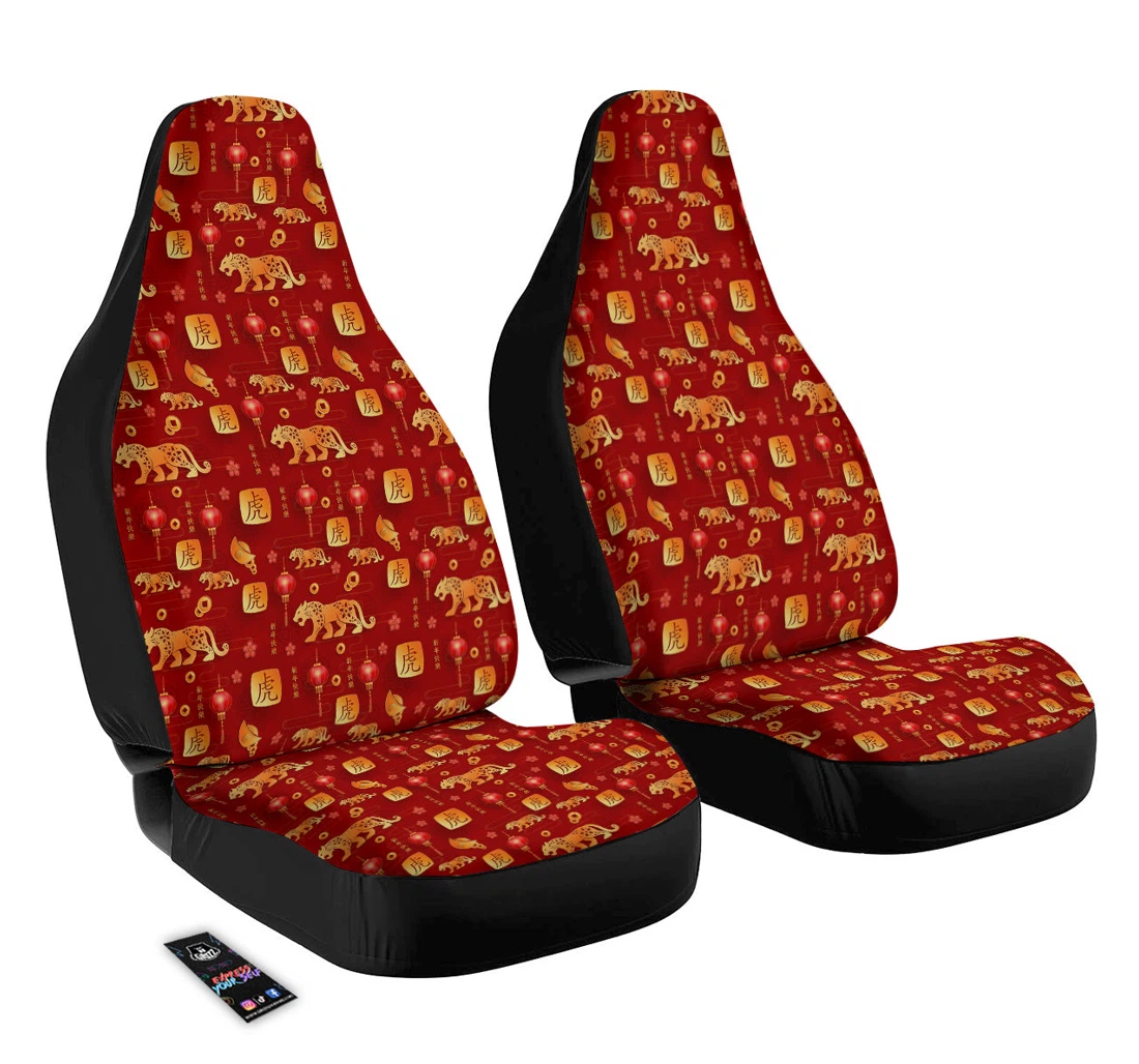 Personalized Tiger Chinese New Year Pattern Universal Front Car Seat Cover