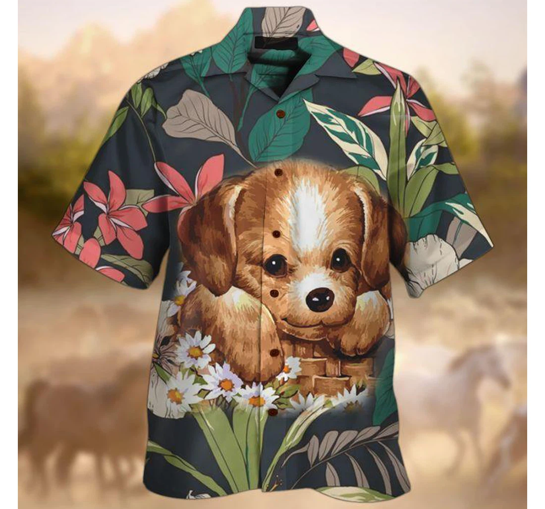 Personalized Golden Retriever Hawaiian Shirt, Button Up Aloha Shirt For Men, Women