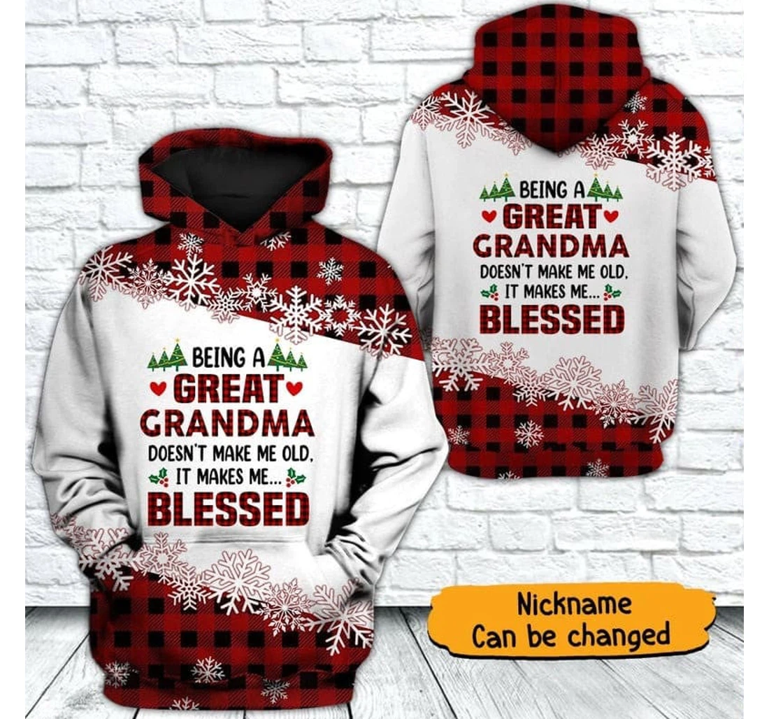 Personalized Grandma Christmas Family Custome Nickname Christmas Her Family - 3D Printed Pullover Hoodie