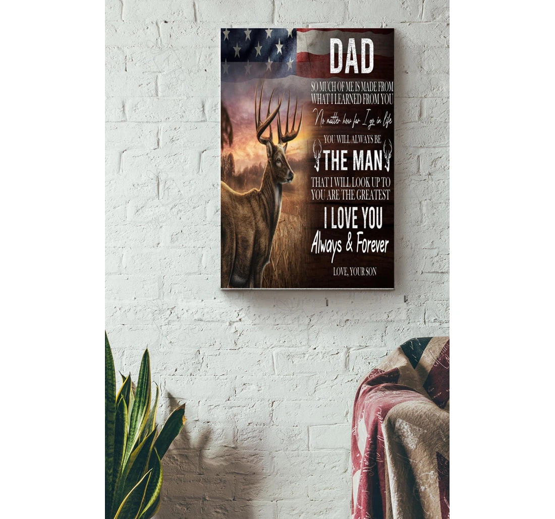 Poster, Canvas - I Love You Dad Fatherhood Father Dad Daddy Papa Father Day Dad Livingroom Gallery Idea S Print Framed Wall Art