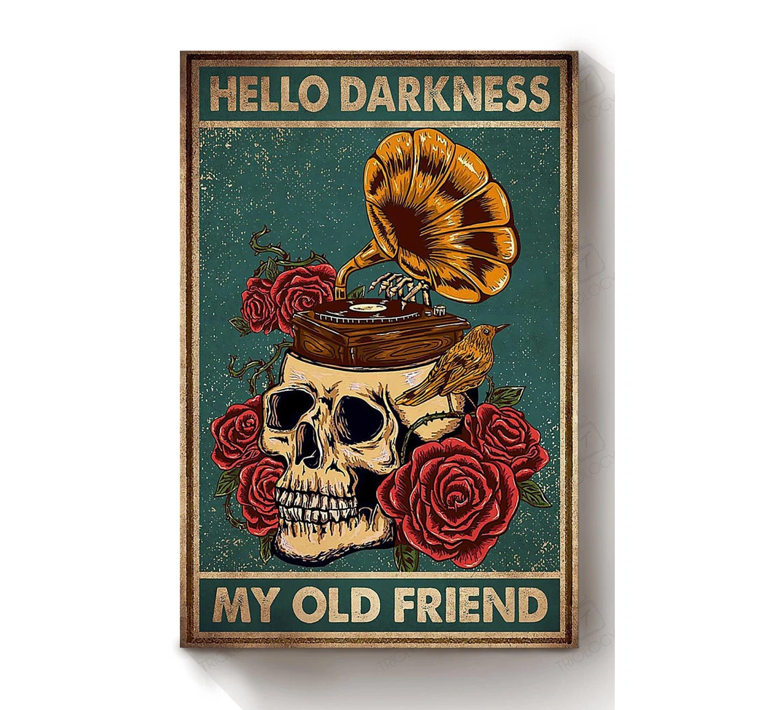 Poster, Canvas - Helloo Darkness My Old Friend Floral Florist Flower Shop S Print Framed Wall Art