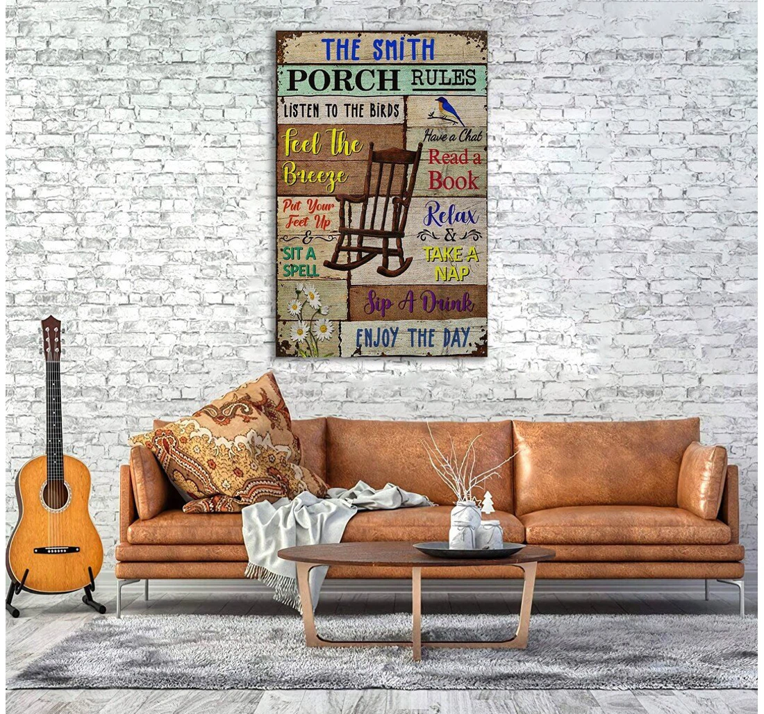 Personalized Metal Sign - Porch Rules Personalized Patio And Porch Rule Farmhouse Porch Deck MonoGram