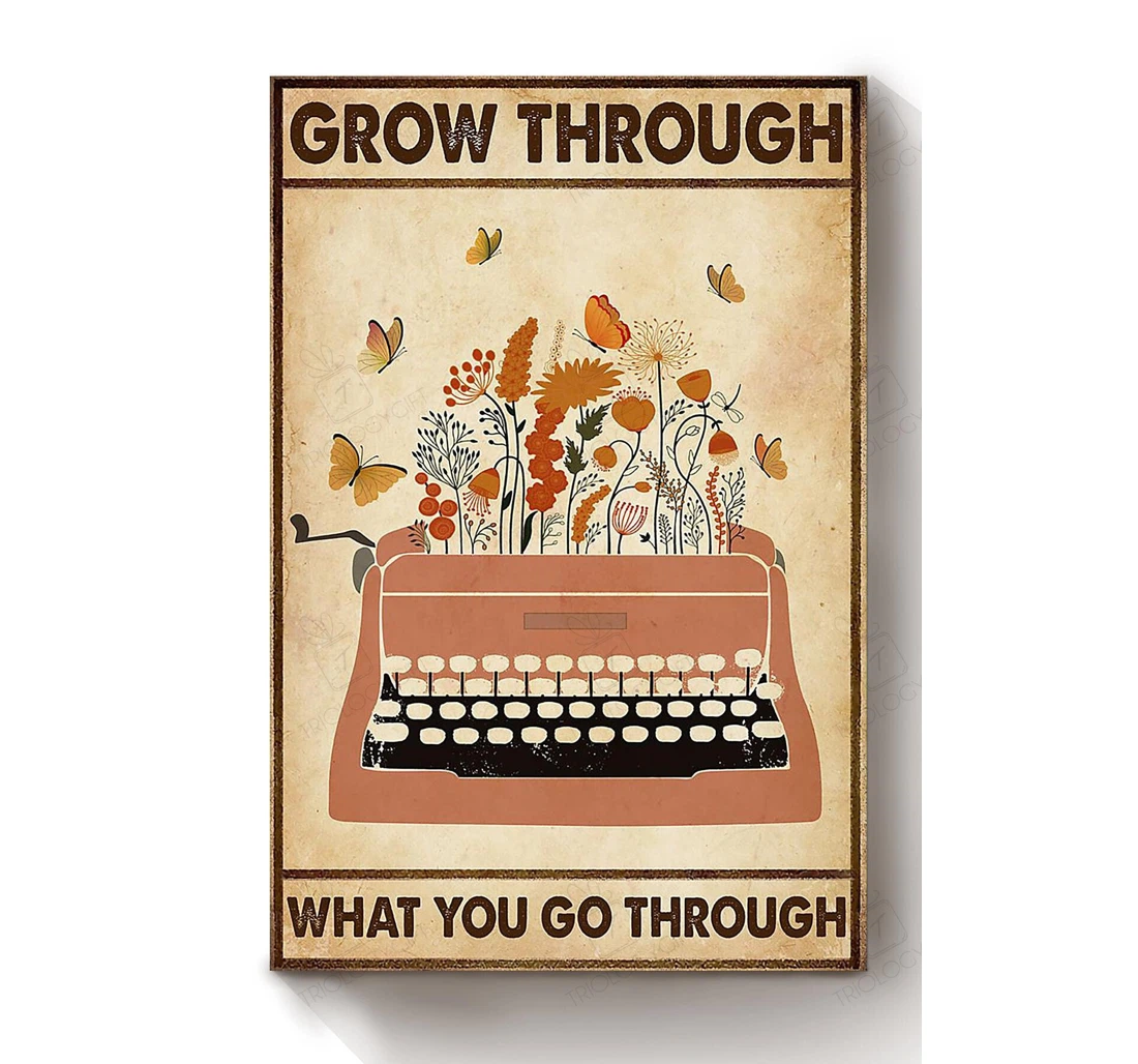 Poster, Canvas - Go Through What You Go Through Floral Florist Flower Shop S Print Framed Wall Art