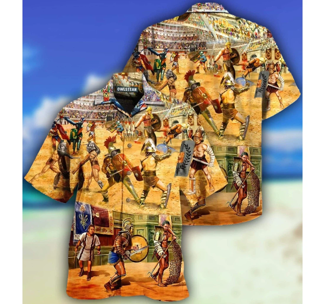 Personalized Rome Be A Warrior Hawaiian Shirt, Button Up Aloha Shirt For Men, Women