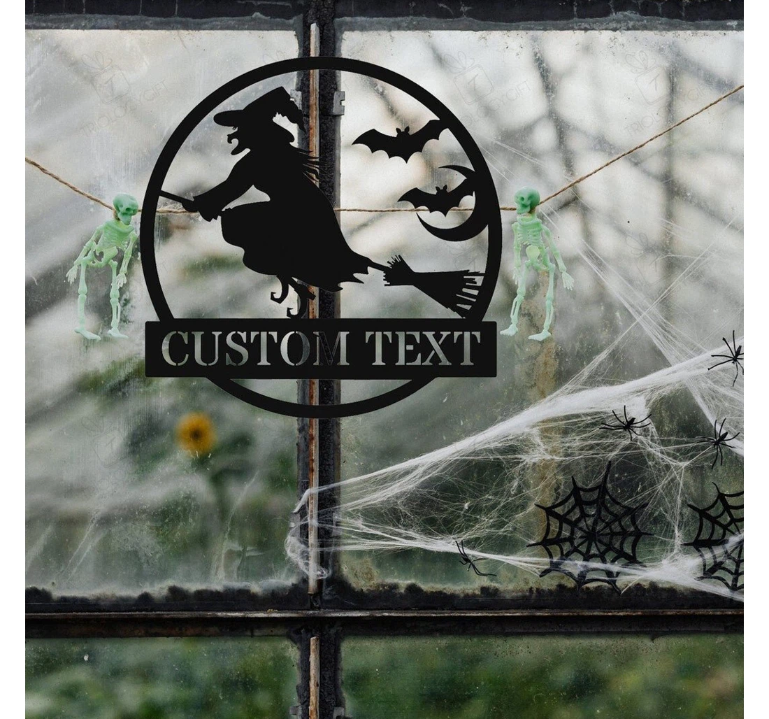 Personalized Metal Sign - Custom Witch Halloween Personalized Halloween Name Witch Gothic Halloween Party Door MonoGram