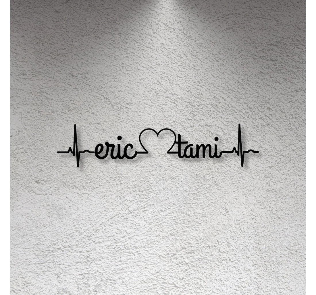 Personalized Metal Sign - Personalized Ekg Heart Custom Heart Valentine's Day Wife Girlfriend Heart Beat MonoGram