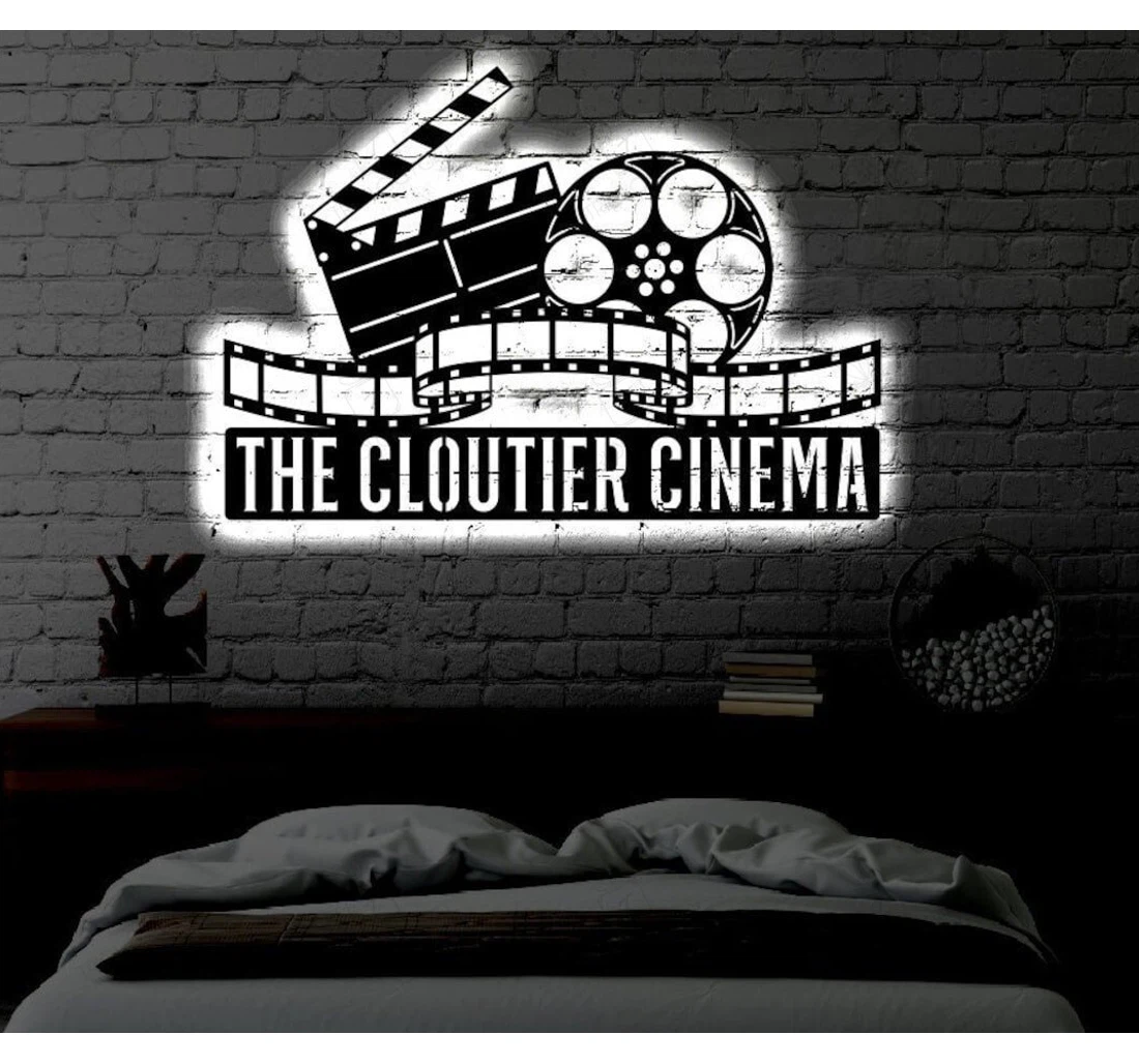 Personalized Metal Sign - Personalized Led Cinema Light Up Theater Theatre Fathers Day MonoGram