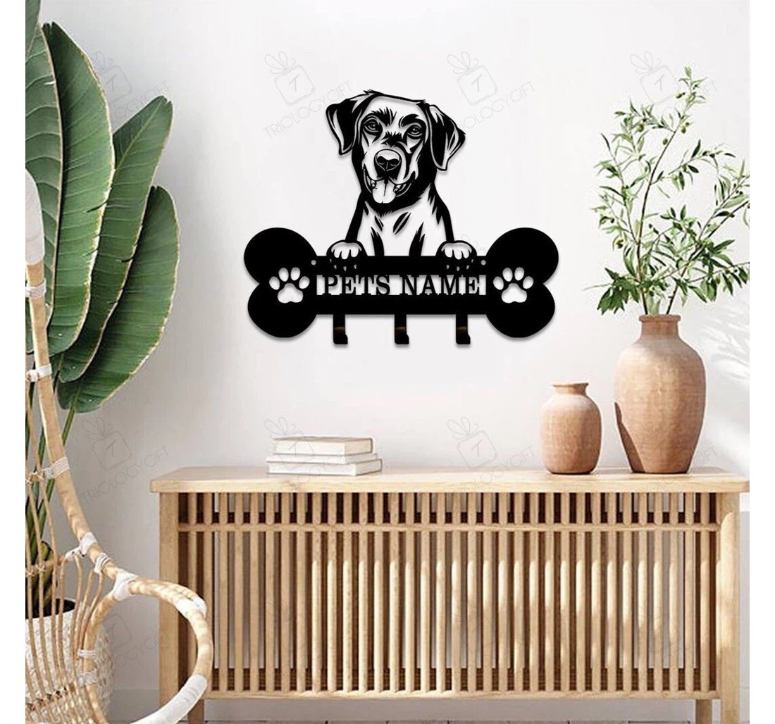 Personalized Metal Sign - Customized Labrador Retriever Dog Holder Custom Name Dog Owners Labrador Lover Mother's Day MonoGram